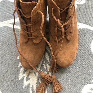 Jessica Simpson tassel wedge bootie